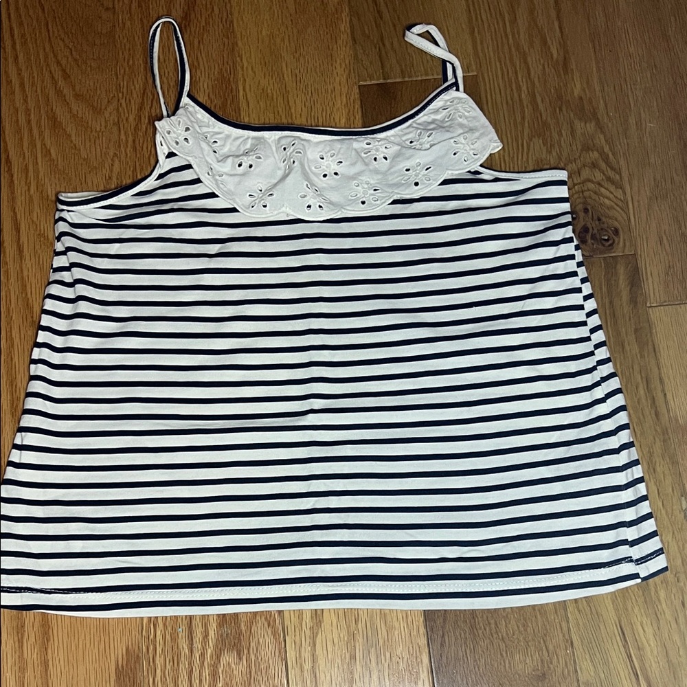 H&M Girls Black and White Striped Kids Tank Top